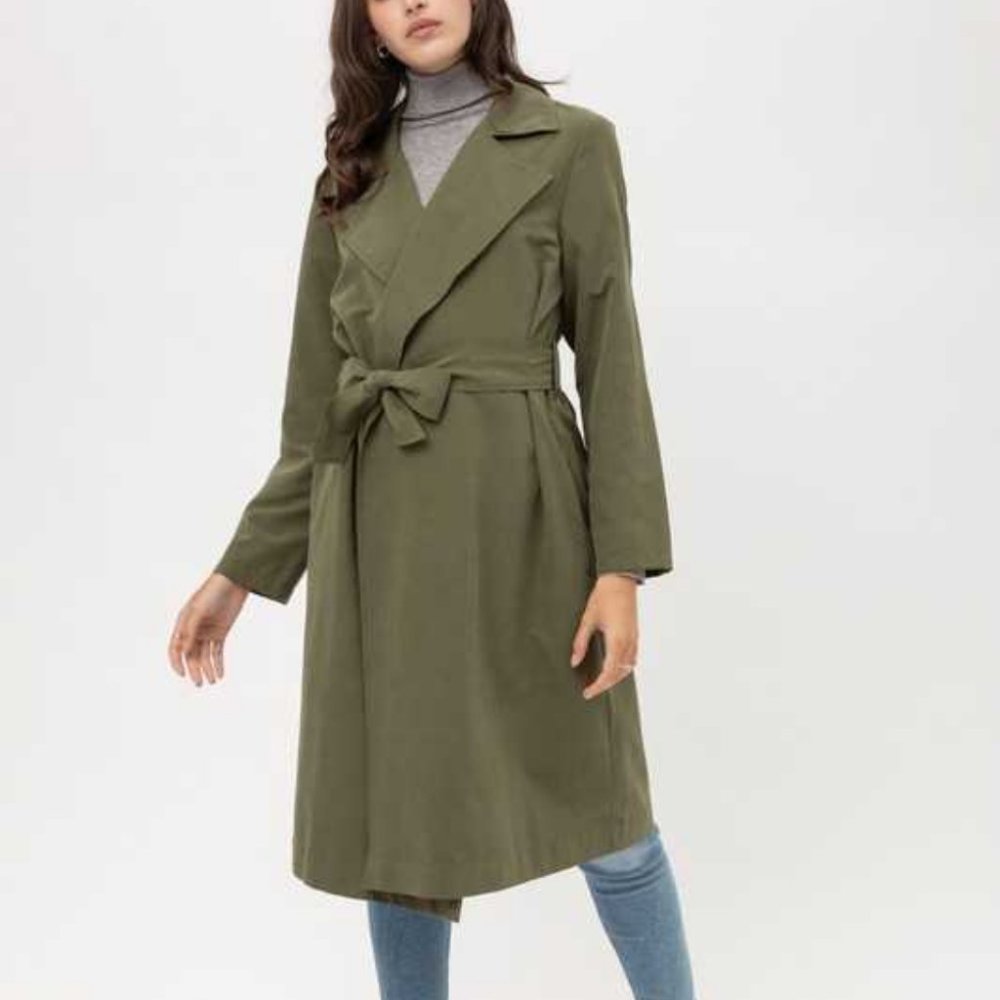Trench Coat with Waist Tie